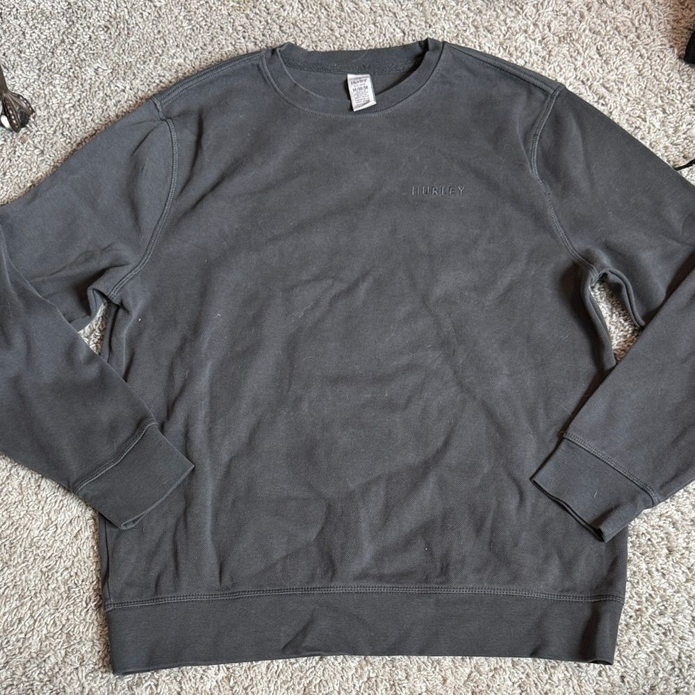 Hurley Men's Dark Gray Crewneck Sweater